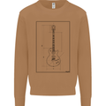 Guitar Blueprint Guitarist Electric Mens Sweatshirt Jumper Caramel Latte