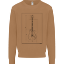 Guitar Blueprint Guitarist Electric Mens Sweatshirt Jumper Caramel Latte