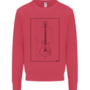 Guitar Blueprint Guitarist Electric Mens Sweatshirt Jumper Heliconia