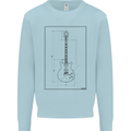 Guitar Blueprint Guitarist Electric Mens Sweatshirt Jumper Light Blue