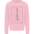 Guitar Blueprint Guitarist Electric Mens Sweatshirt Jumper Light Pink