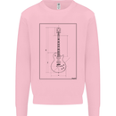 Guitar Blueprint Guitarist Electric Mens Sweatshirt Jumper Light Pink