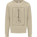 Guitar Blueprint Guitarist Electric Mens Sweatshirt Jumper Sand