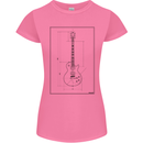 Guitar Blueprint Guitarist Electric Womens Petite Cut T-Shirt Azalea