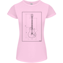 Guitar Blueprint Guitarist Electric Womens Petite Cut T-Shirt Light Pink