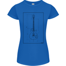Guitar Blueprint Guitarist Electric Womens Petite Cut T-Shirt Royal Blue
