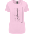 Guitar Blueprint Guitarist Electric Womens Wider Cut T-Shirt Light Pink