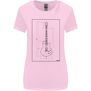 Guitar Blueprint Guitarist Electric Womens Wider Cut T-Shirt Light Pink