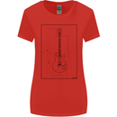 Guitar Blueprint Guitarist Electric Womens Wider Cut T-Shirt Red