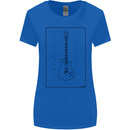 Guitar Blueprint Guitarist Electric Womens Wider Cut T-Shirt Royal Blue