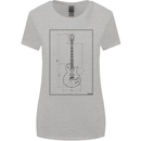 Guitar Blueprint Guitarist Electric Womens Wider Cut T-Shirt Sports Grey