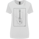 Guitar Blueprint Guitarist Electric Womens Wider Cut T-Shirt White