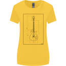 Guitar Blueprint Guitarist Electric Womens Wider Cut T-Shirt Yellow