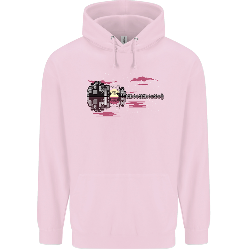 Guitar City Guitarist Bass Acoustic Bass Childrens Kids Hoodie Light Pink