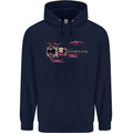 Guitar City Guitarist Bass Acoustic Bass Childrens Kids Hoodie Navy Blue