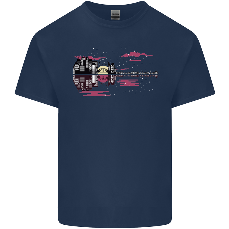 Guitar City Guitarist Bass Acoustic Bass Kids T-Shirt Childrens Navy Blue