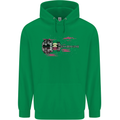 Guitar City Guitarist Bass Acoustic Bass Mens 80% Cotton Hoodie Irish Green