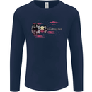 Guitar City Guitarist Bass Acoustic Bass Mens Long Sleeve T-Shirt Navy Blue