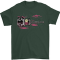 Guitar City Guitarist Bass Acoustic Bass Mens T-Shirt Cotton Gildan Forest Green