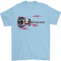 Guitar City Guitarist Bass Acoustic Bass Mens T-Shirt Cotton Gildan Light Blue