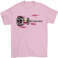 Guitar City Guitarist Bass Acoustic Bass Mens T-Shirt Cotton Gildan Light Pink