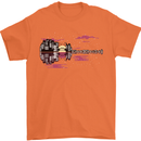 Guitar City Guitarist Bass Acoustic Bass Mens T-Shirt Cotton Gildan Orange