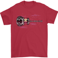 Guitar City Guitarist Bass Acoustic Bass Mens T-Shirt Cotton Gildan Red