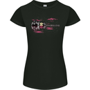 Guitar City Guitarist Bass Acoustic Bass Womens Petite Cut T-Shirt Black