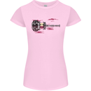 Guitar City Guitarist Bass Acoustic Bass Womens Petite Cut T-Shirt Light Pink