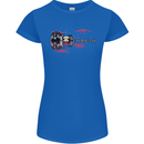 Guitar City Guitarist Bass Acoustic Bass Womens Petite Cut T-Shirt Royal Blue