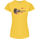 Guitar City Guitarist Bass Acoustic Bass Womens Petite Cut T-Shirt Yellow