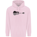 Guitar City Reflection Guitarist Electric Childrens Kids Hoodie Light Pink