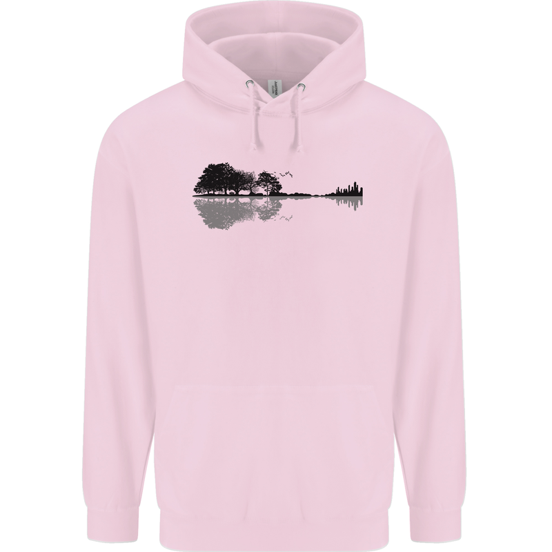 Guitar City Reflection Guitarist Electric Childrens Kids Hoodie Light Pink