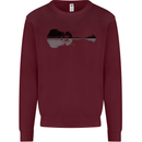 Guitar City Reflection Guitarist Electric Kids Sweatshirt Jumper Maroon