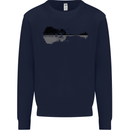 Guitar City Reflection Guitarist Electric Kids Sweatshirt Jumper Navy Blue