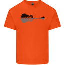 Guitar City Reflection Guitarist Electric Kids T-Shirt Childrens Orange