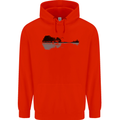 Guitar City Reflection Guitarist Electric Mens 80% Cotton Hoodie Bright Red