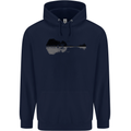 Guitar City Reflection Guitarist Electric Mens 80% Cotton Hoodie Navy Blue