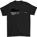 Guitar City Reflection Guitarist Electric Mens T-Shirt Cotton Gildan Black