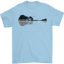 Guitar City Reflection Guitarist Electric Mens T-Shirt Cotton Gildan Light Blue