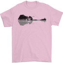 Guitar City Reflection Guitarist Electric Mens T-Shirt Cotton Gildan Light Pink