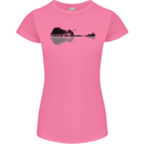 Guitar City Reflection Guitarist Electric Womens Petite Cut T-Shirt Azalea