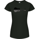 Guitar City Reflection Guitarist Electric Womens Petite Cut T-Shirt Black
