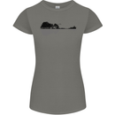 Guitar City Reflection Guitarist Electric Womens Petite Cut T-Shirt Charcoal