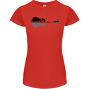 Guitar City Reflection Guitarist Electric Womens Petite Cut T-Shirt Red