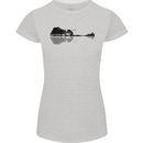 Guitar City Reflection Guitarist Electric Womens Petite Cut T-Shirt Sports Grey