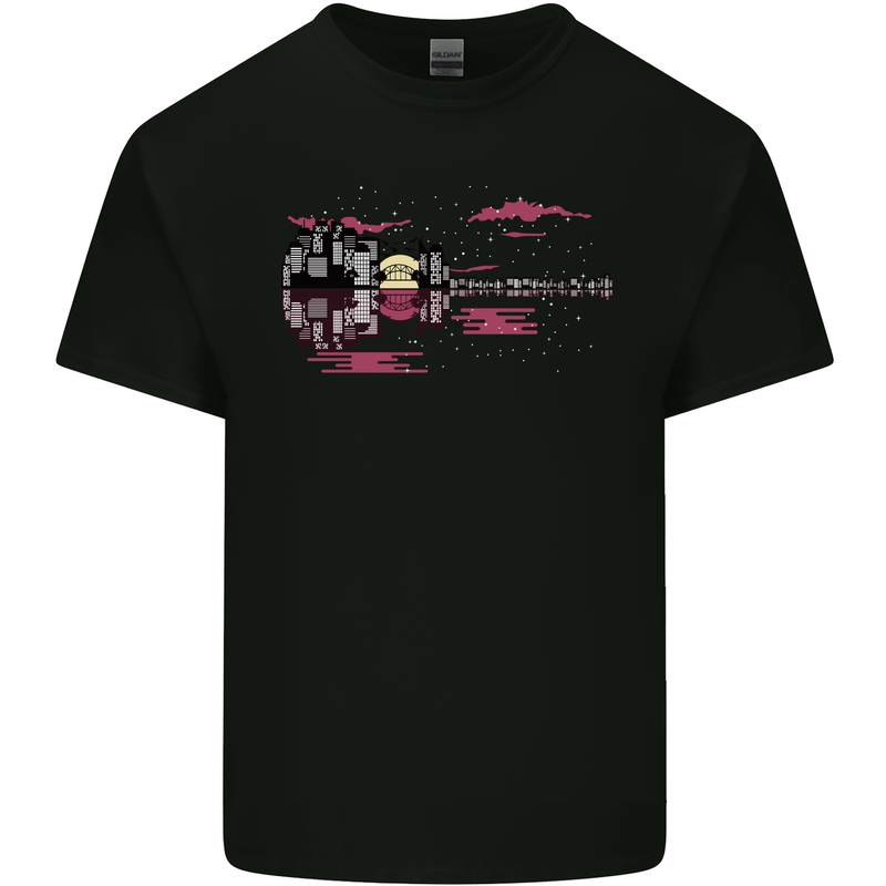Guitar City Rock n Roll Music Guitarist Kids T-Shirt Childrens Black