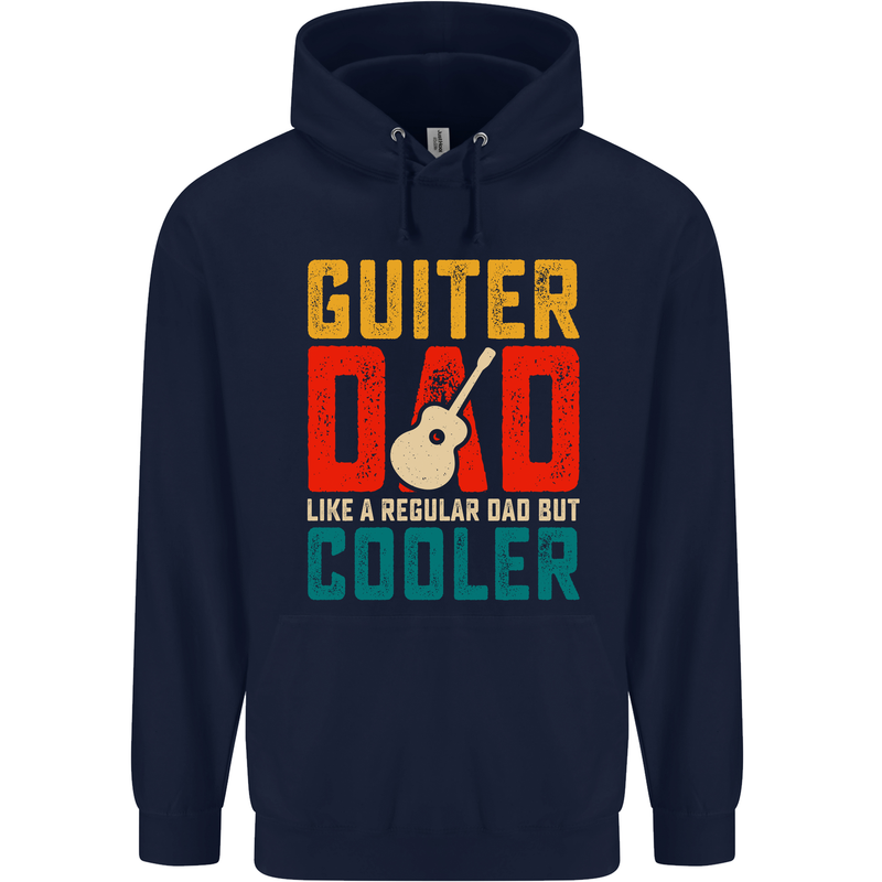 Guitar Dad Like a Normal Dad Fathers Day Childrens Kids Hoodie Navy Blue