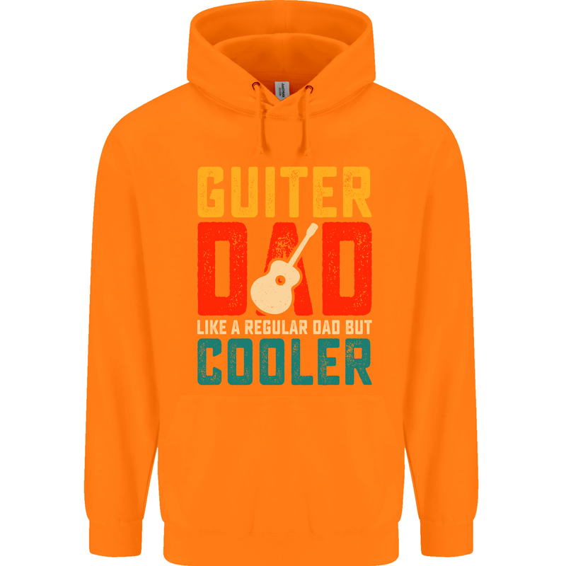 Guitar Dad Like a Normal Dad Fathers Day Childrens Kids Hoodie Orange