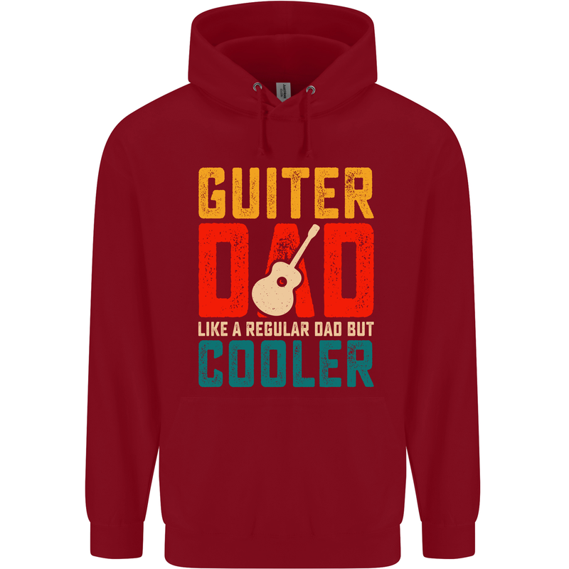 Guitar Dad Like a Normal Dad Fathers Day Childrens Kids Hoodie Red